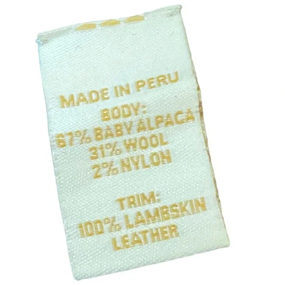 Stick & Ball Navy Blue Baby Alpaca Lambskin Leather Trimmed Poncho NWT $425.00 - Picture 13 of 15